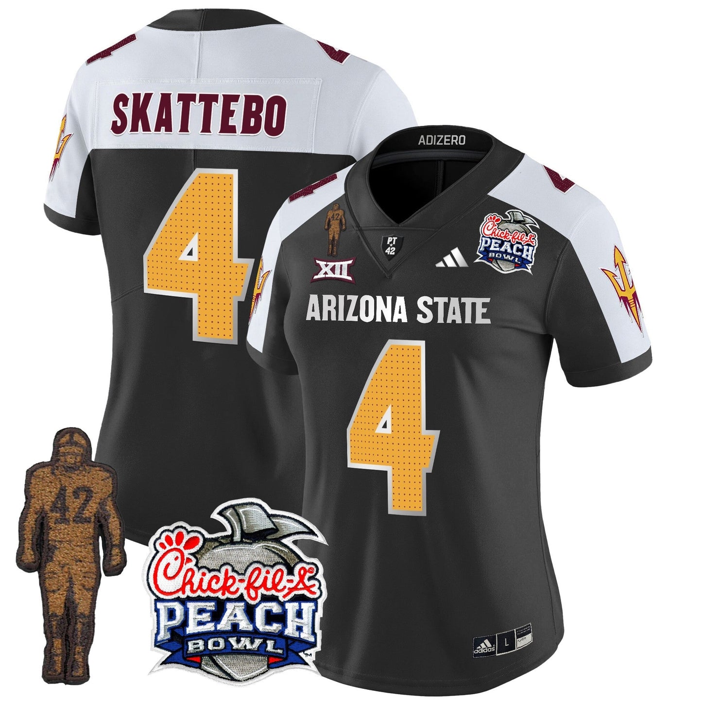 Women's Sun Devils Pat Tillman & Peach Bowl Patch Vapor Limited Jersey V2 - All Stitched