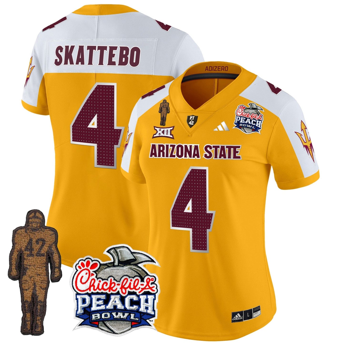 Women's Sun Devils Pat Tillman & Peach Bowl Patch Vapor Limited Jersey V2 - All Stitched