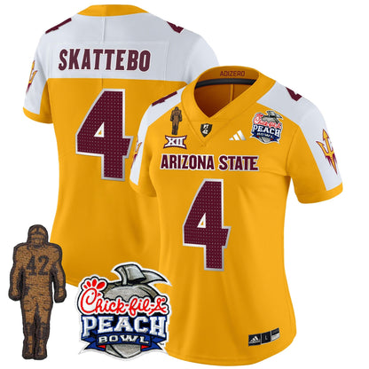 Women's Sun Devils Pat Tillman & Peach Bowl Patch Vapor Limited Jersey V2 - All Stitched