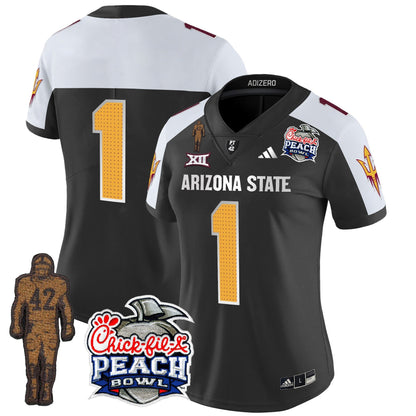 Women's Sun Devils Pat Tillman & Peach Bowl Patch Vapor Limited Jersey V2 - All Stitched