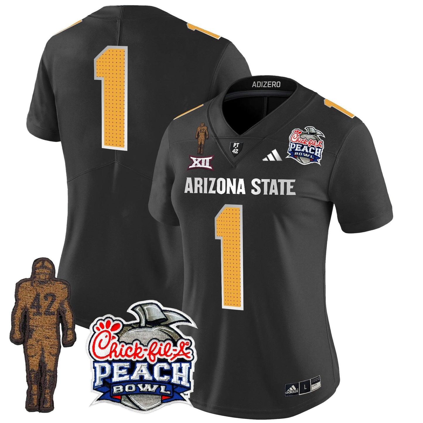 Women's Sun Devils Pat Tillman & Peach Bowl Patch Vapor Limited Jersey V2 - All Stitched