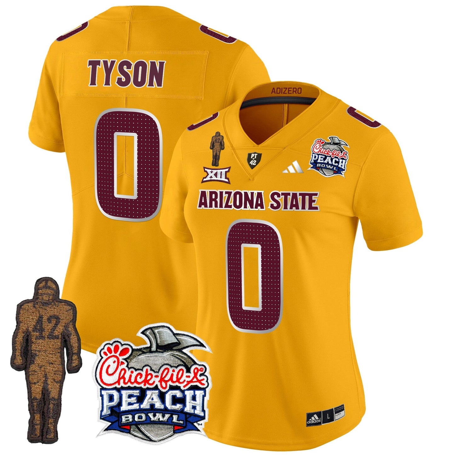 Women's Sun Devils Pat Tillman & Peach Bowl Patch Vapor Limited Jersey V2 - All Stitched