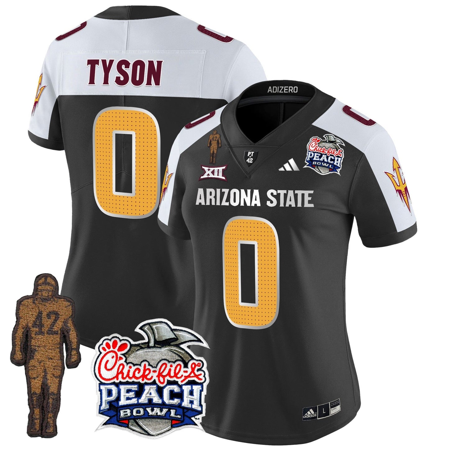 Women's Sun Devils Pat Tillman & Peach Bowl Patch Vapor Limited Jersey V2 - All Stitched