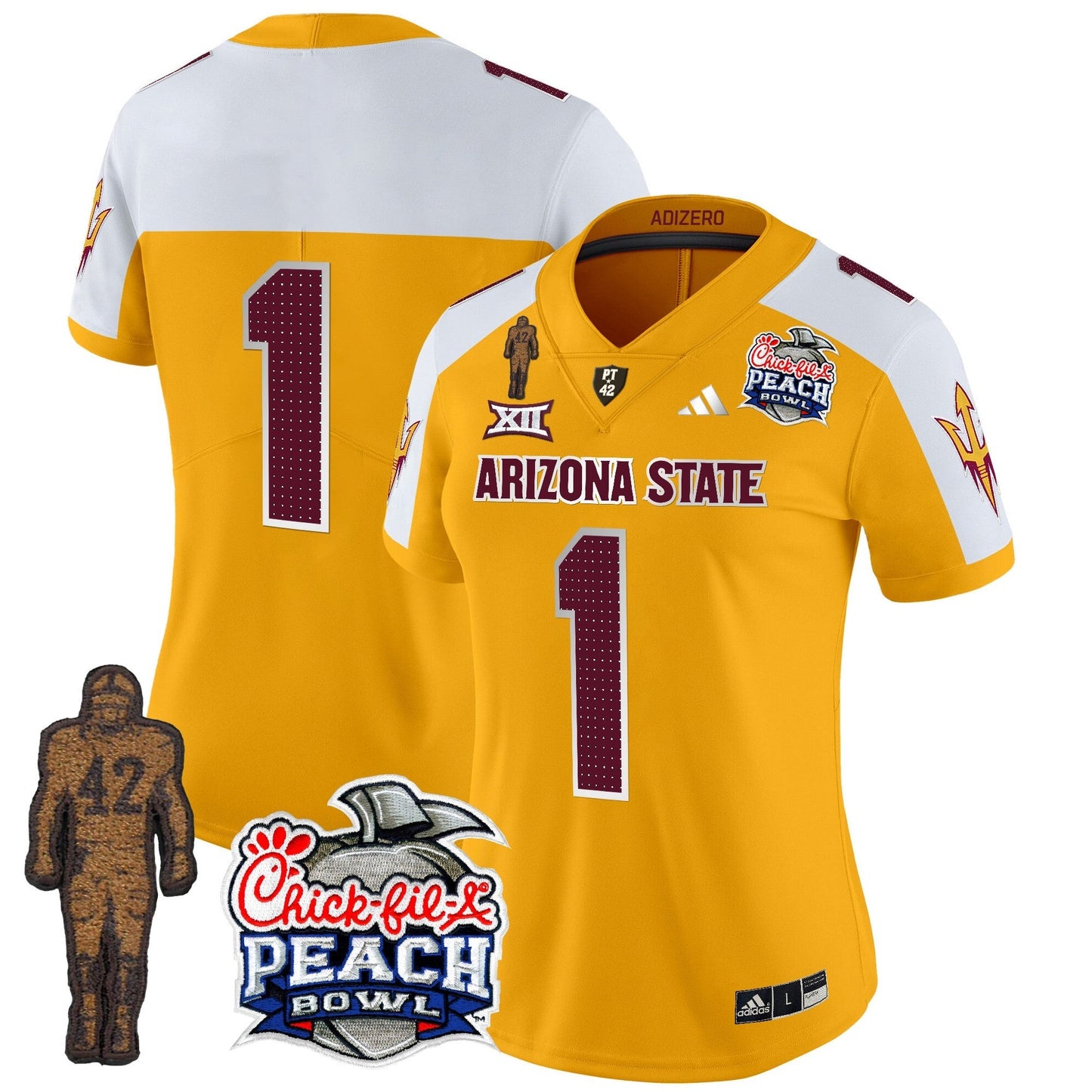 Women's Sun Devils Pat Tillman & Peach Bowl Patch Vapor Limited Jersey V2 - All Stitched