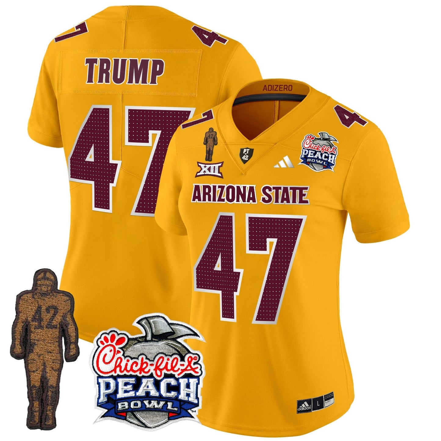 Women's Sun Devils Pat Tillman & Peach Bowl Patch Vapor Limited Jersey V2 - All Stitched
