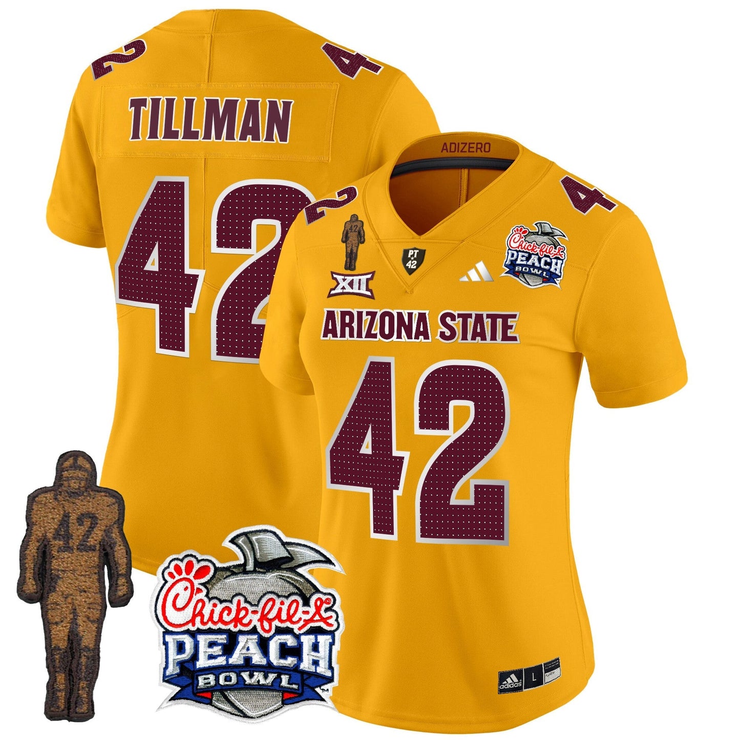 Women's Sun Devils Pat Tillman & Peach Bowl Patch Vapor Limited Jersey V2 - All Stitched