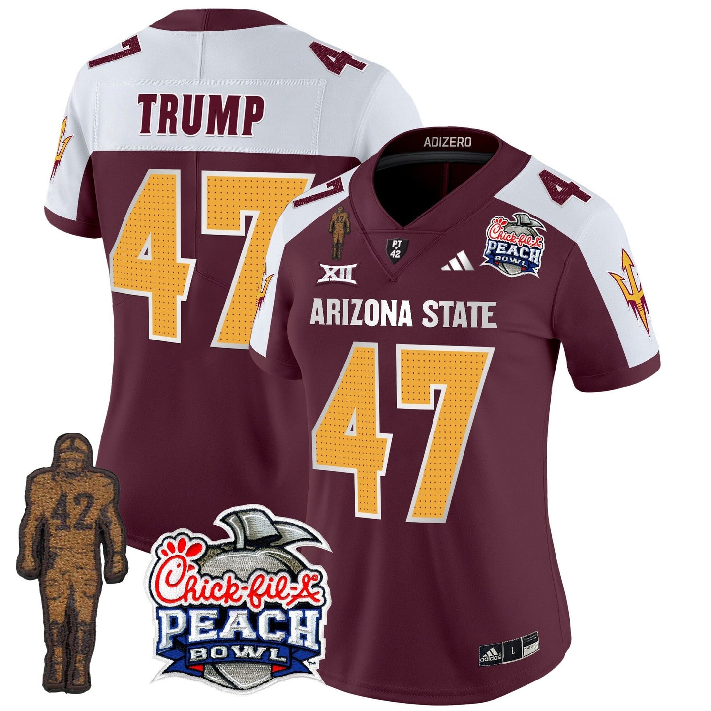 Women's Sun Devils Pat Tillman & Peach Bowl Patch Vapor Limited Jersey V2 - All Stitched