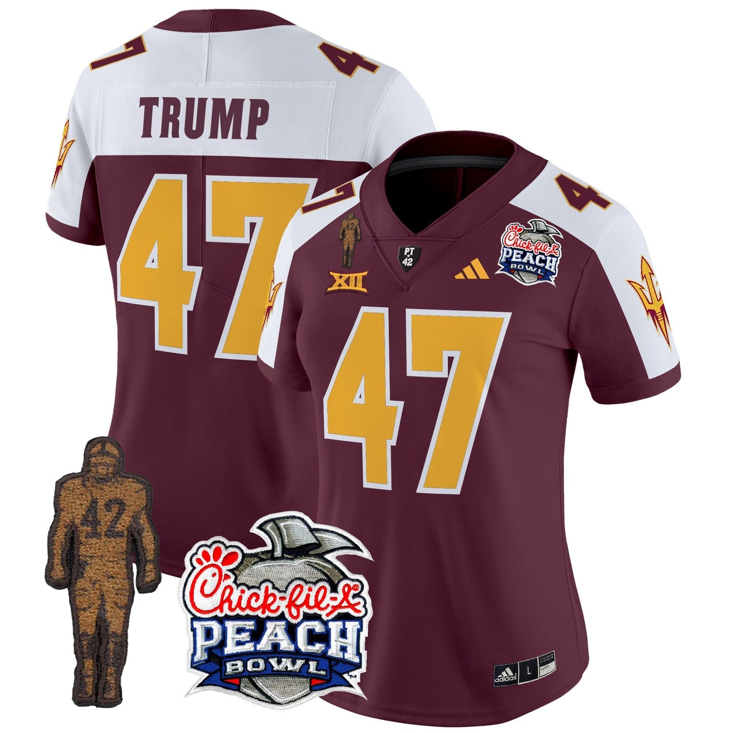 Women's Sun Devils Pat Tillman & Peach Bowl Patch Vapor Limited Jersey - All Stitched