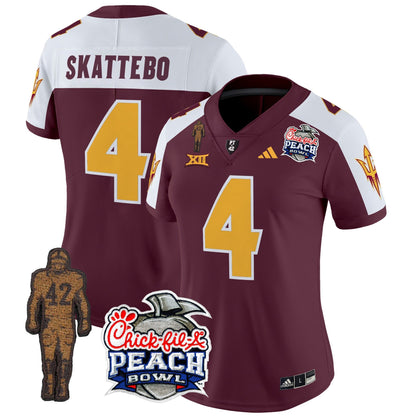 Women's Sun Devils Pat Tillman & Peach Bowl Patch Vapor Limited Jersey - All Stitched