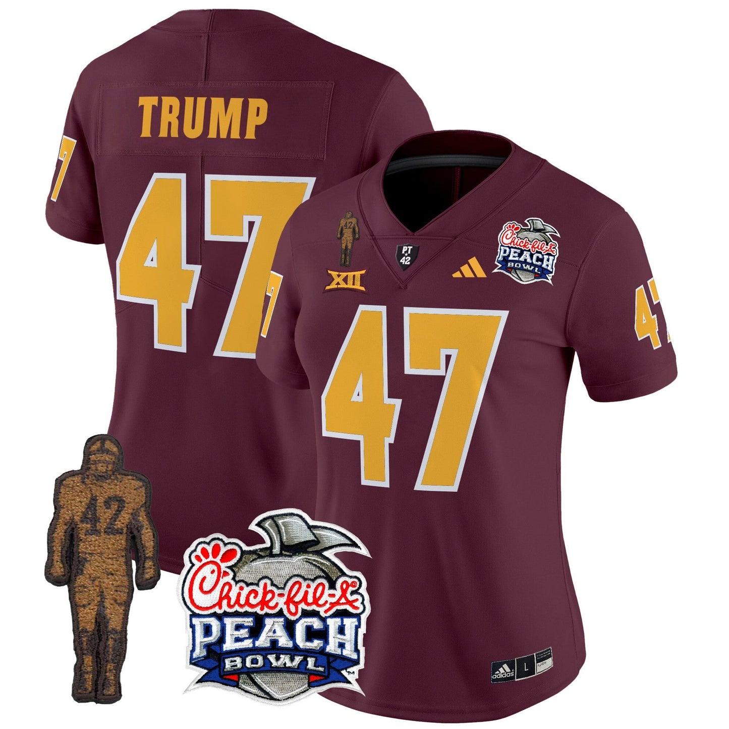 Women's Sun Devils Pat Tillman & Peach Bowl Patch Vapor Limited Jersey - All Stitched