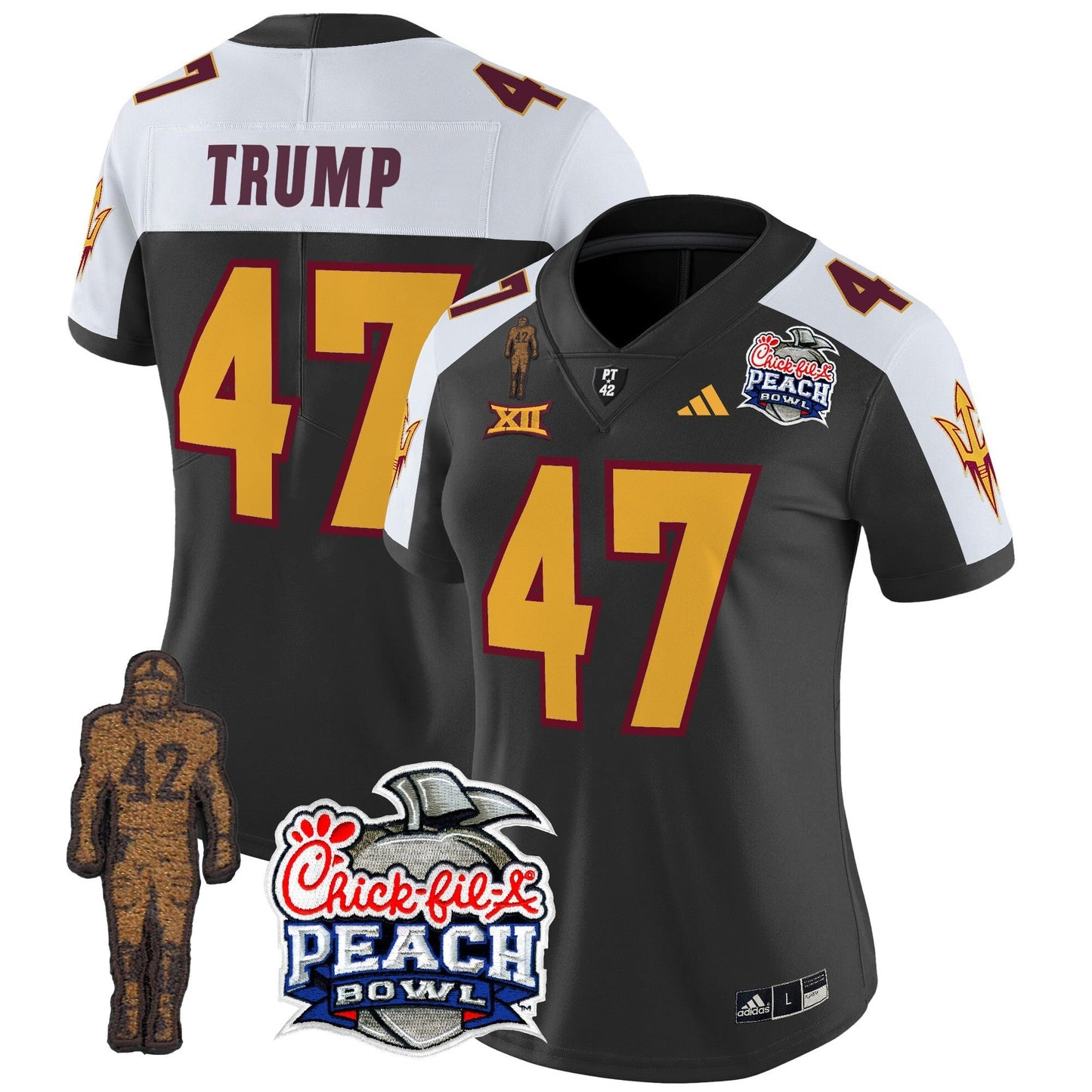 Women's Sun Devils Pat Tillman & Peach Bowl Patch Vapor Limited Jersey - All Stitched