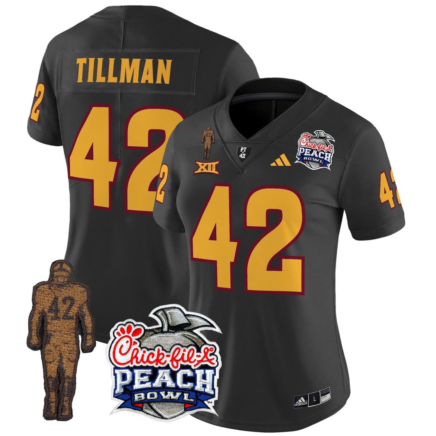 Women's Sun Devils Pat Tillman & Peach Bowl Patch Vapor Limited Jersey - All Stitched