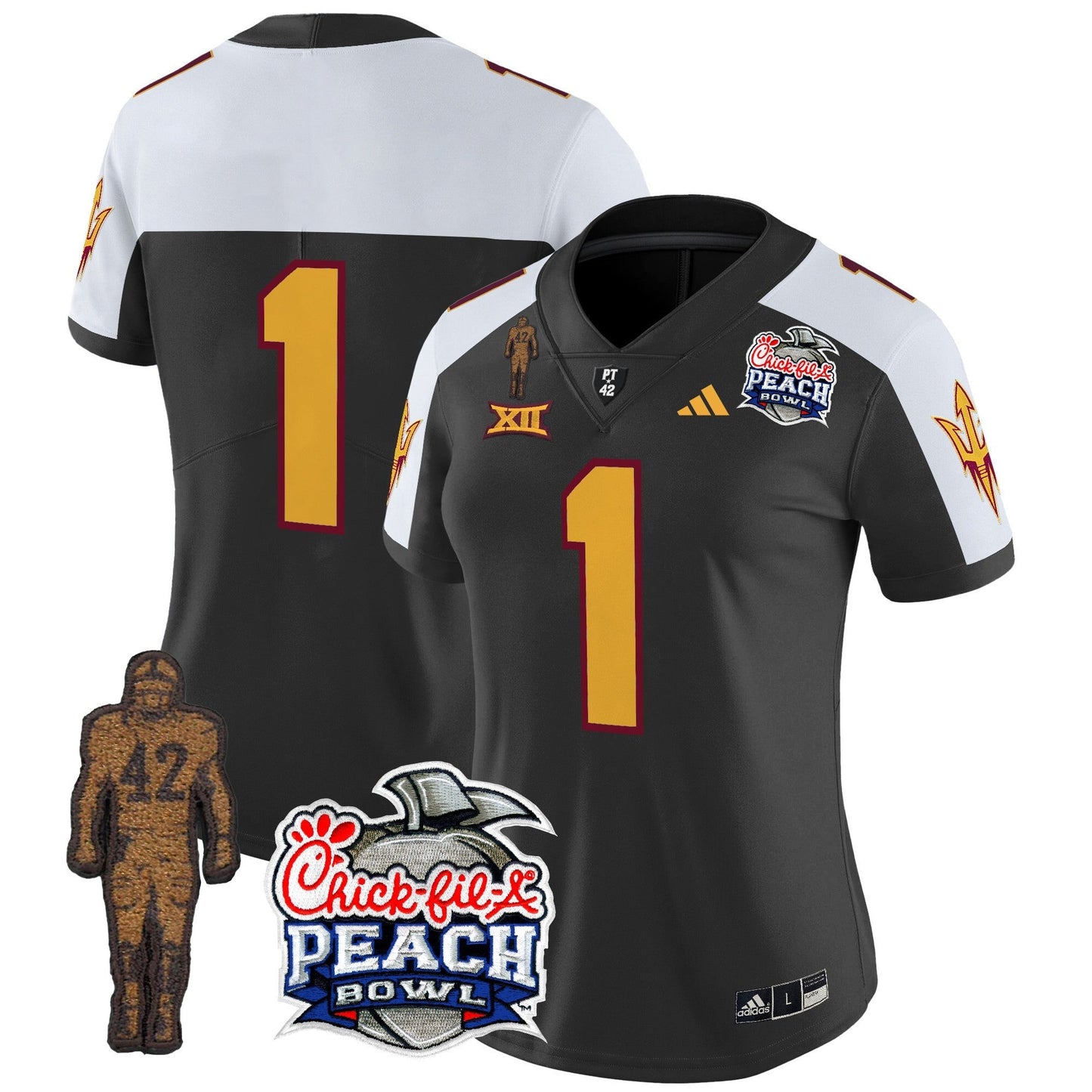 Women's Sun Devils Pat Tillman & Peach Bowl Patch Vapor Limited Jersey - All Stitched