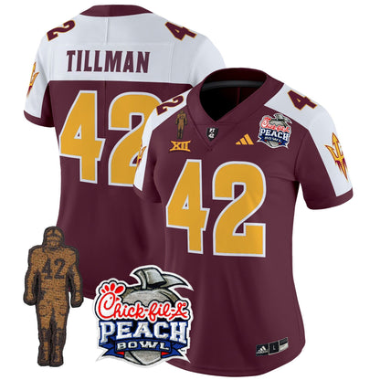 Women's Sun Devils Pat Tillman & Peach Bowl Patch Vapor Limited Jersey - All Stitched