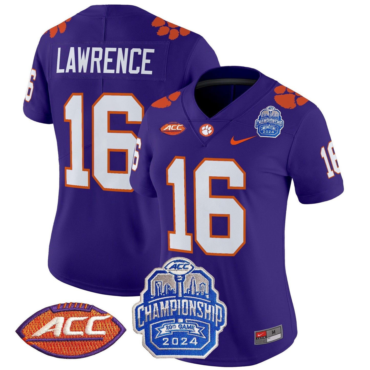 Women's CLEM 2024 ACC Championship Patch Vapor Limited Jersey - All Stitched