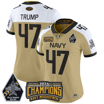 Women's Navy Midshipmen 2024 Commander-In-Chief's Trophy Champions Patch Vapor Limited Jersey - All Stitched