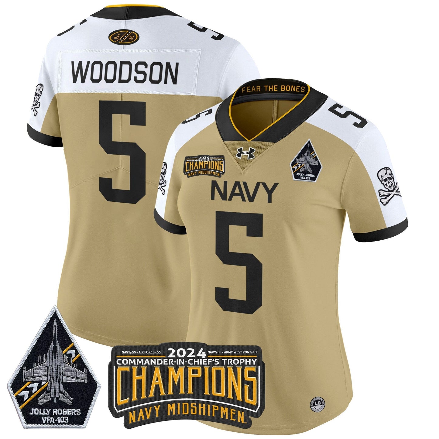 Women's Navy Midshipmen 2024 Commander-In-Chief's Trophy Champions Patch Vapor Limited Jersey - All Stitched