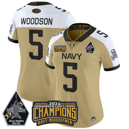 Women's Navy Midshipmen 2024 Commander-In-Chief's Trophy Champions Patch Vapor Limited Jersey - All Stitched