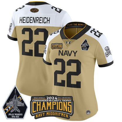 Women's Navy Midshipmen 2024 Commander-In-Chief's Trophy Champions Patch Vapor Limited Jersey - All Stitched