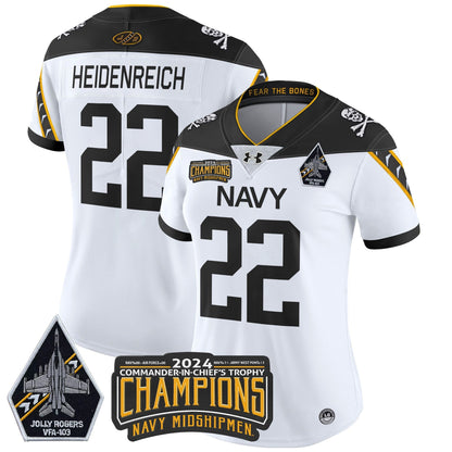 Women's Navy Midshipmen 2024 Commander-In-Chief's Trophy Champions Patch Vapor Limited Jersey - All Stitched