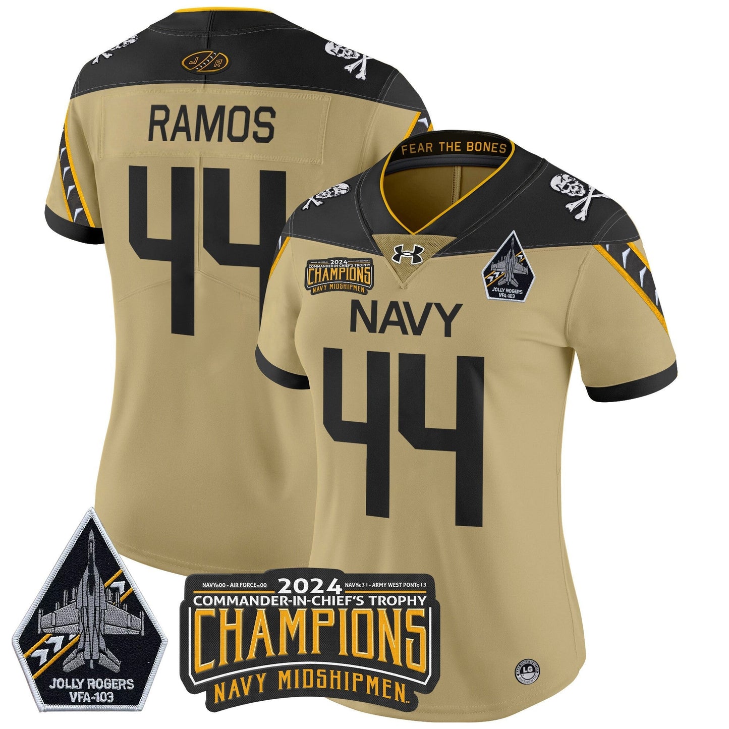 Women's Navy Midshipmen 2024 Commander-In-Chief's Trophy Champions Patch Vapor Limited Jersey - All Stitched