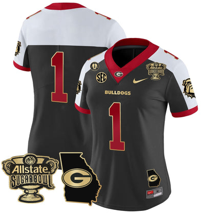 Women's UGA 2025 Sugar Bowl & Georgia Map Patch Vapor Limited Jersey - All Stitched
