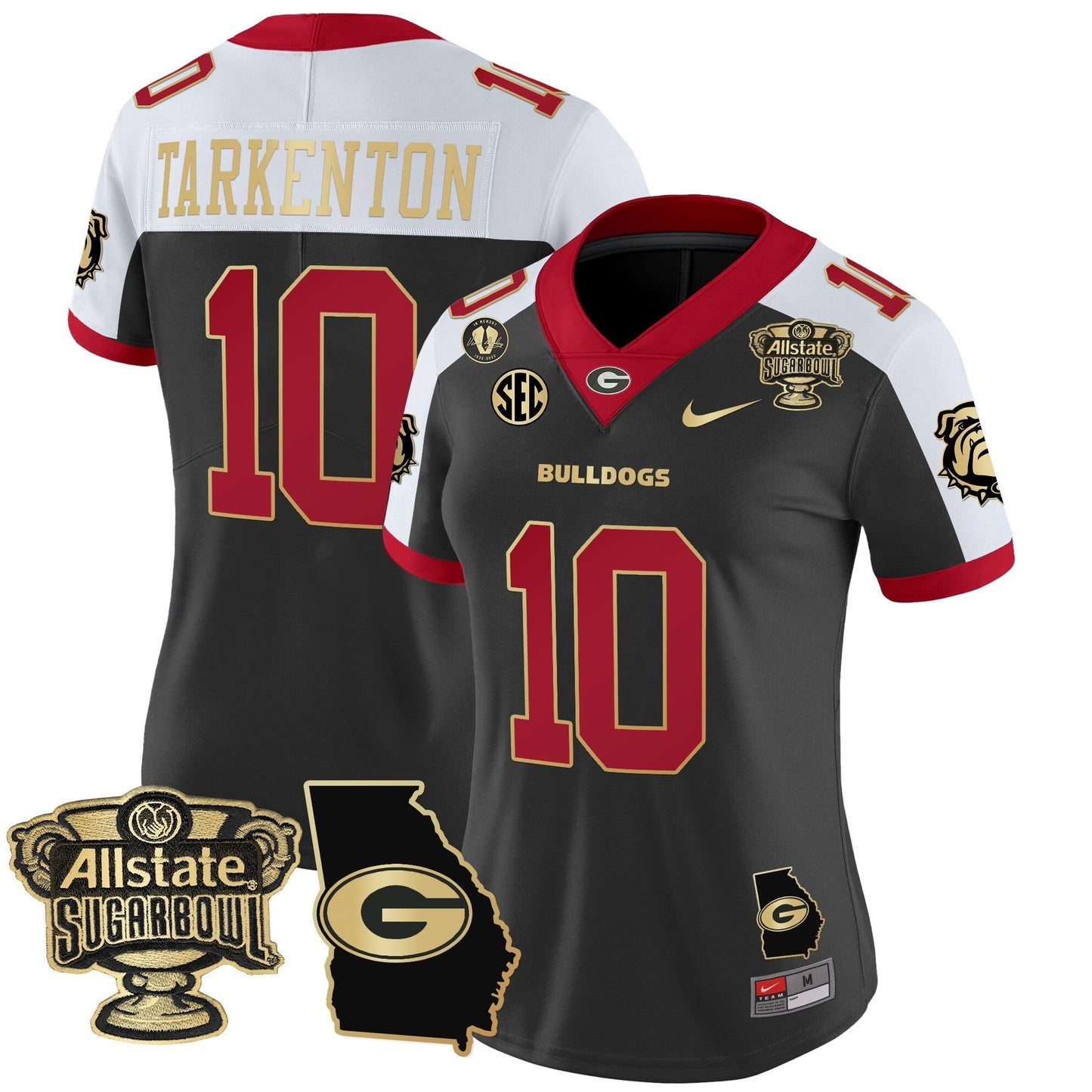 Women's UGA 2025 Sugar Bowl & Georgia Map Patch Vapor Limited Jersey - All Stitched