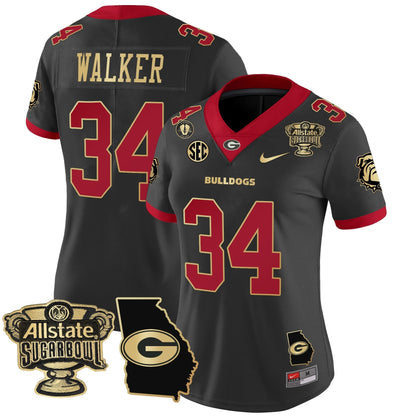 Women's UGA 2025 Sugar Bowl & Georgia Map Patch Vapor Limited Jersey - All Stitched