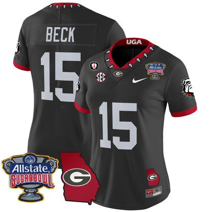 Women's UGA 2025 Sugar Bowl & Georgia Map Patch Vapor Limited Jersey - All Stitched