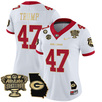 Women's UGA 2025 Sugar Bowl & Georgia Map Patch Vapor Limited Jersey - All Stitched