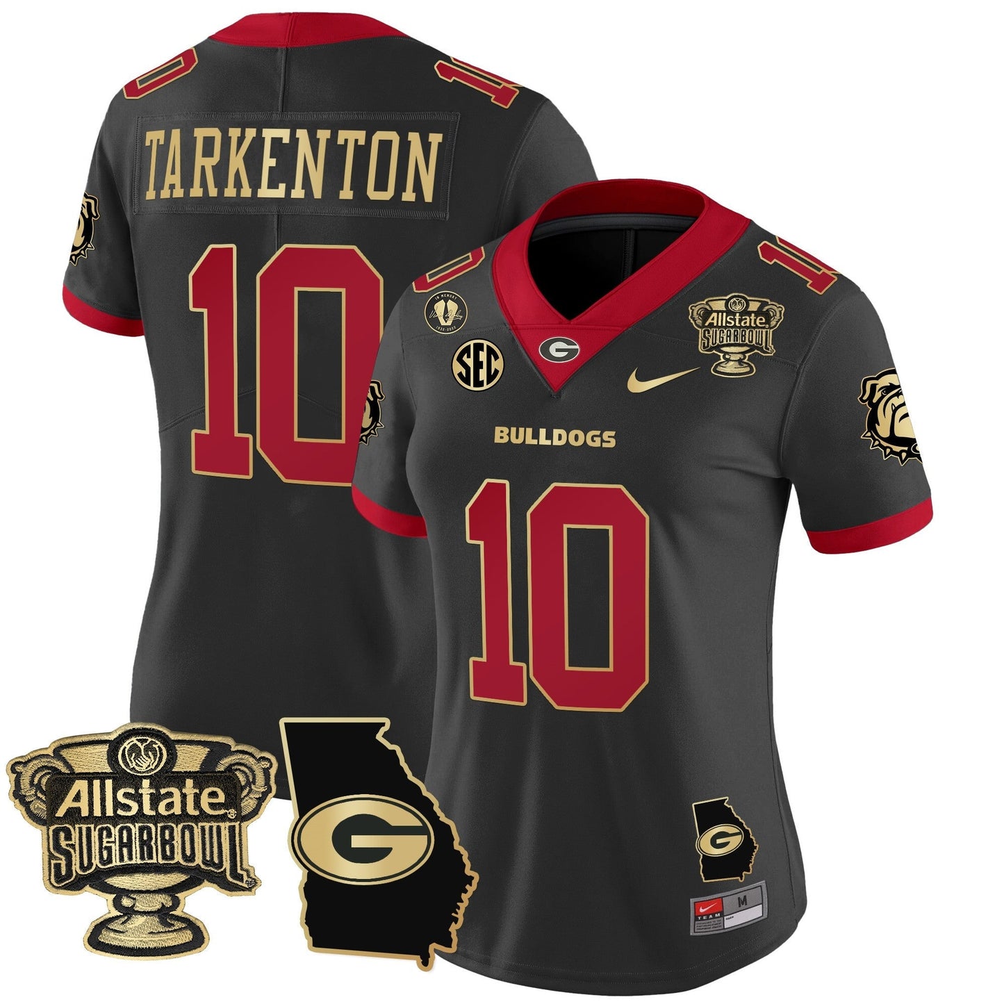 Women's UGA 2025 Sugar Bowl & Georgia Map Patch Vapor Limited Jersey - All Stitched