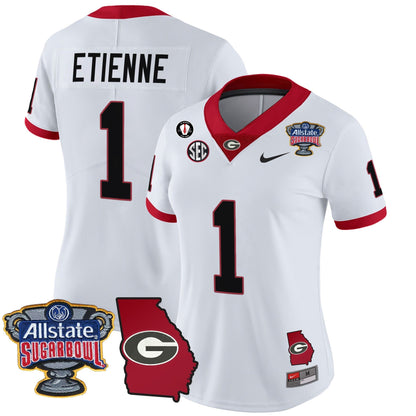 Women's UGA 2025 Sugar Bowl & Georgia Map Patch Vapor Limited Jersey - All Stitched
