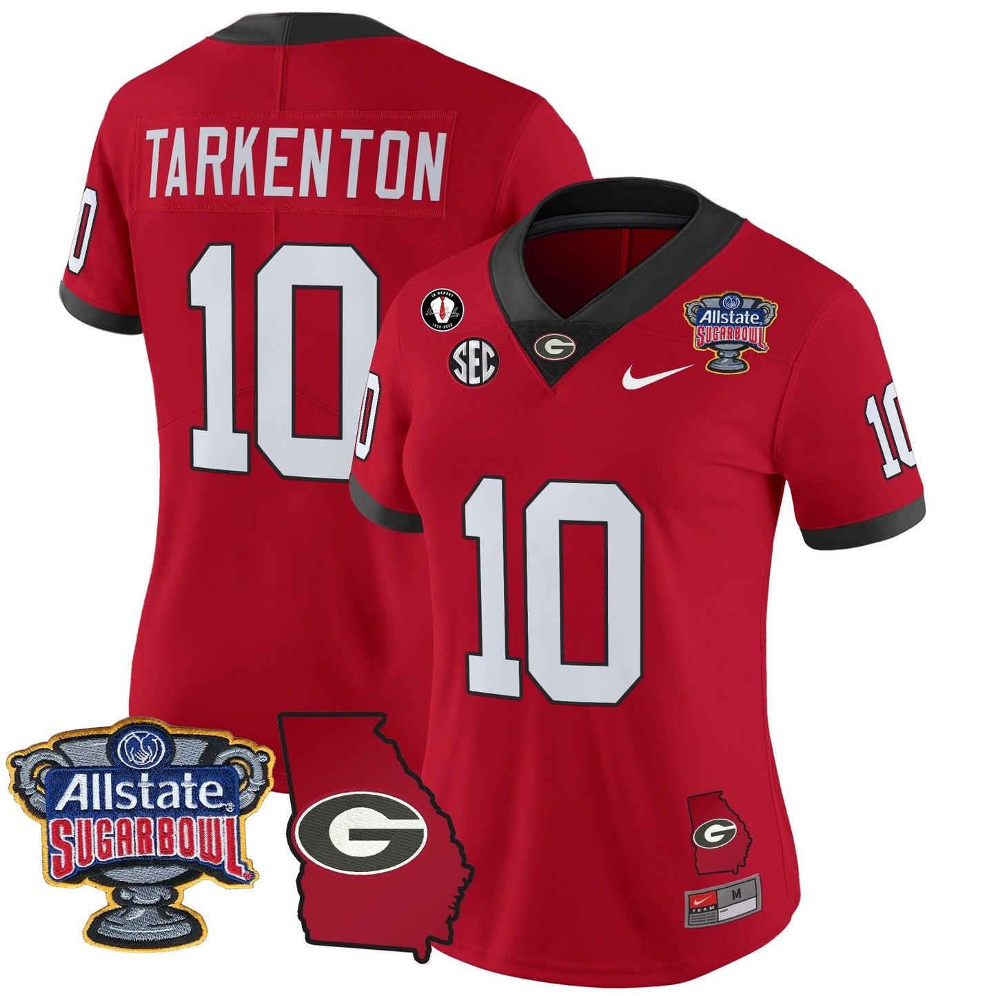 Women's UGA 2025 Sugar Bowl & Georgia Map Patch Vapor Limited Jersey - All Stitched