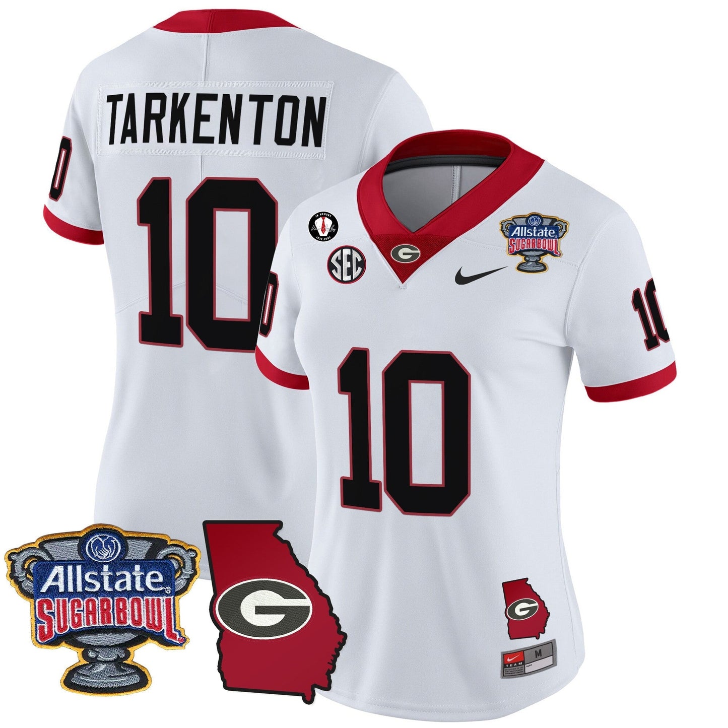 Women's UGA 2025 Sugar Bowl & Georgia Map Patch Vapor Limited Jersey - All Stitched