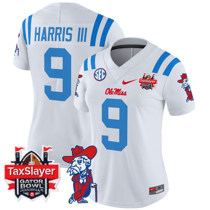Women's Ole Miss Rebels 2025 Gator Bowl Patch Vapor Limited Jersey - All Stitched
