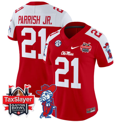 Women's Ole Miss Rebels 2025 Gator Bowl Patch Vapor Limited Jersey - All Stitched