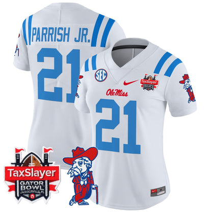 Women's Ole Miss Rebels 2025 Gator Bowl Patch Vapor Limited Jersey - All Stitched