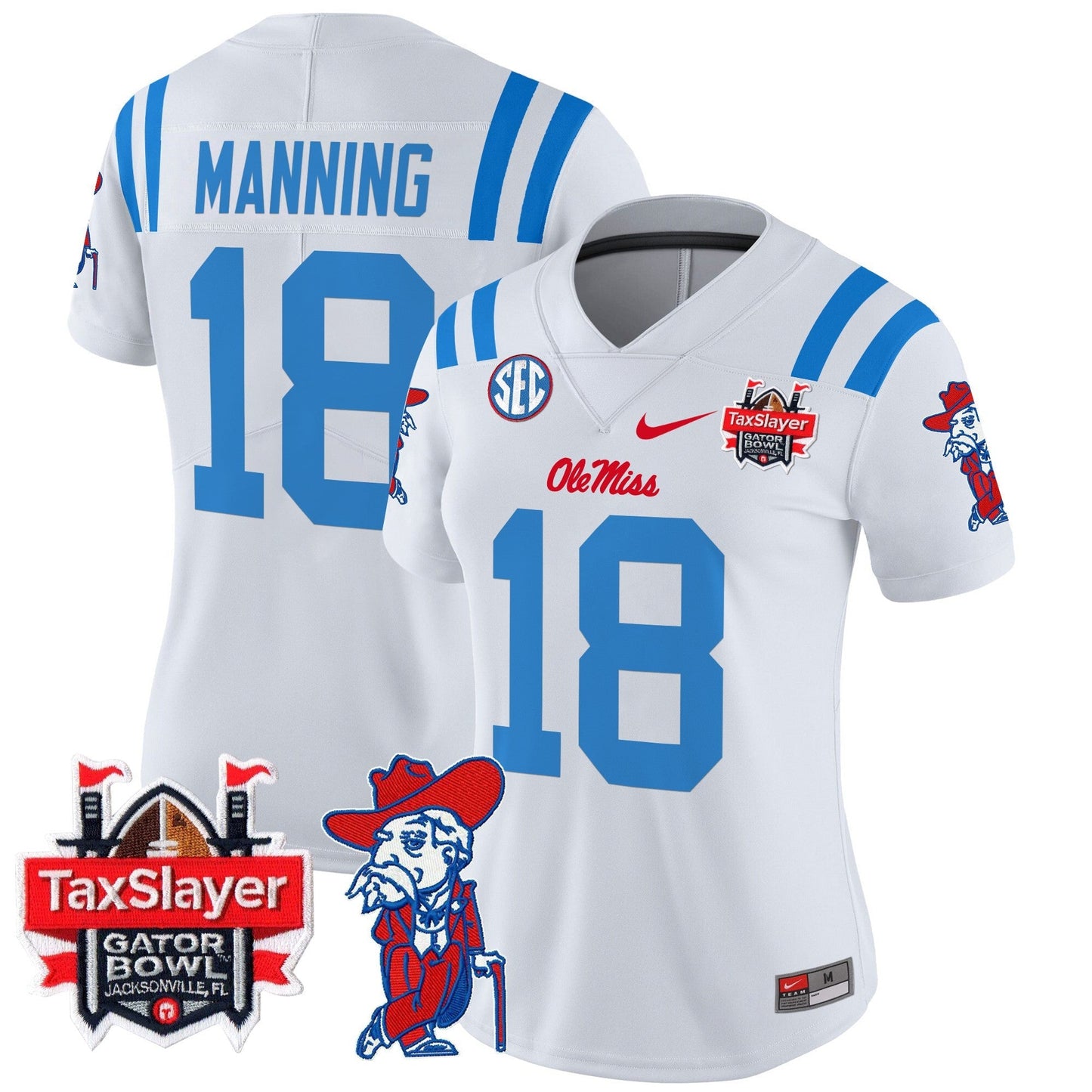 Women's Ole Miss Rebels 2025 Gator Bowl Patch Vapor Limited Jersey - All Stitched