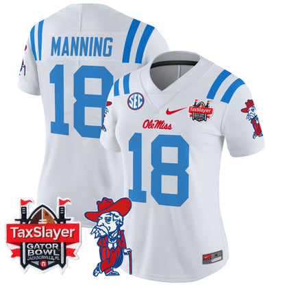 Women's Ole Miss Rebels 2025 Gator Bowl Patch Vapor Limited Jersey - All Stitched