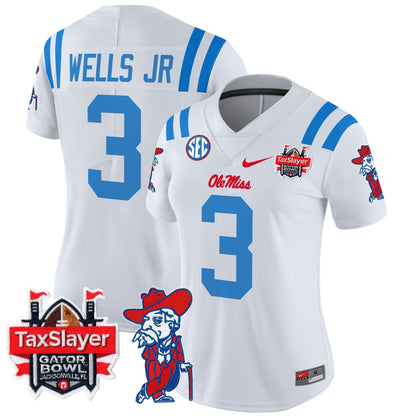 Women's Ole Miss Rebels 2025 Gator Bowl Patch Vapor Limited Jersey - All Stitched