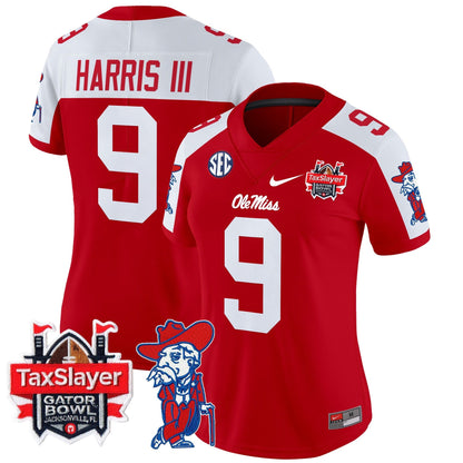 Women's Ole Miss Rebels 2025 Gator Bowl Patch Vapor Limited Jersey - All Stitched