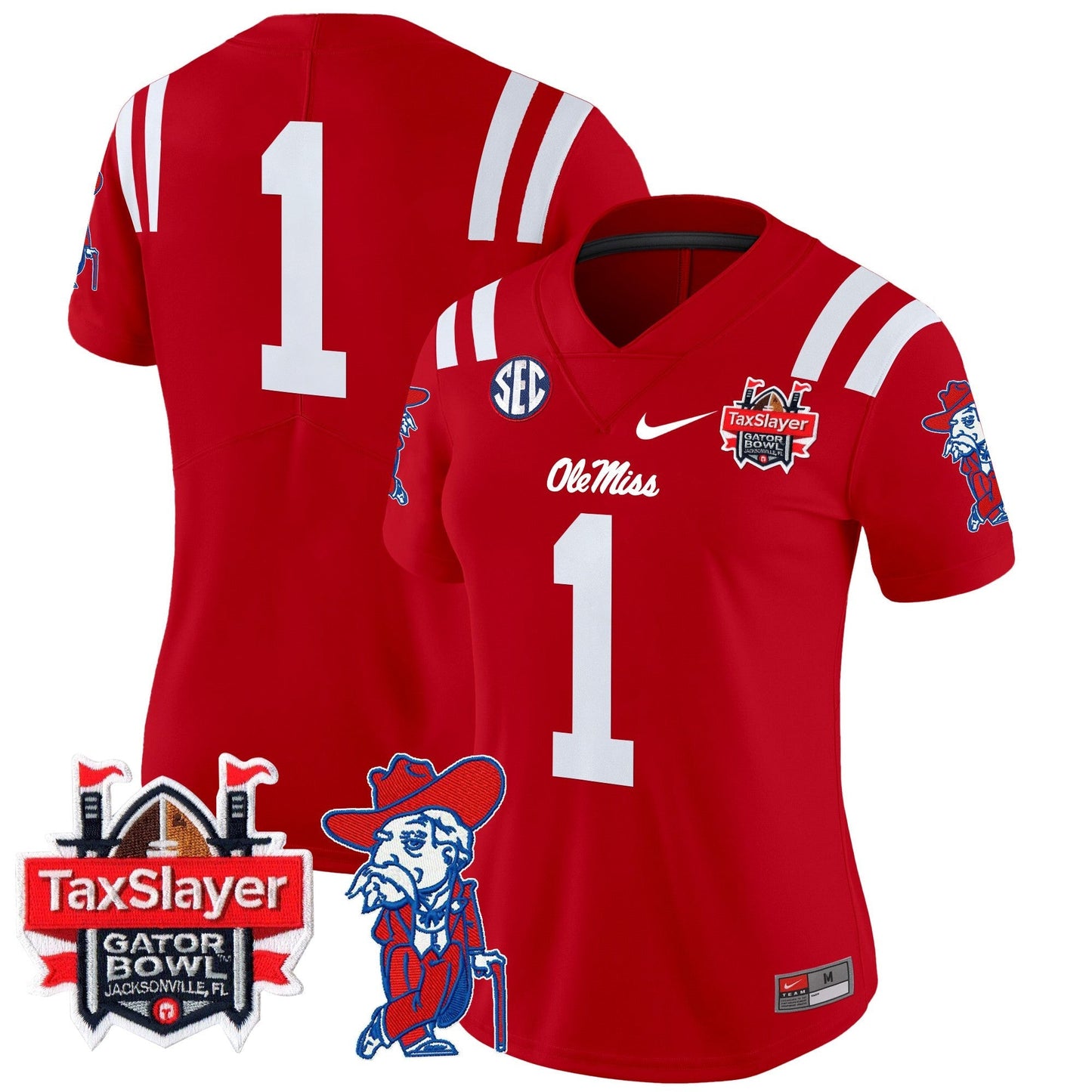 Women's Ole Miss Rebels 2025 Gator Bowl Patch Vapor Limited Jersey - All Stitched