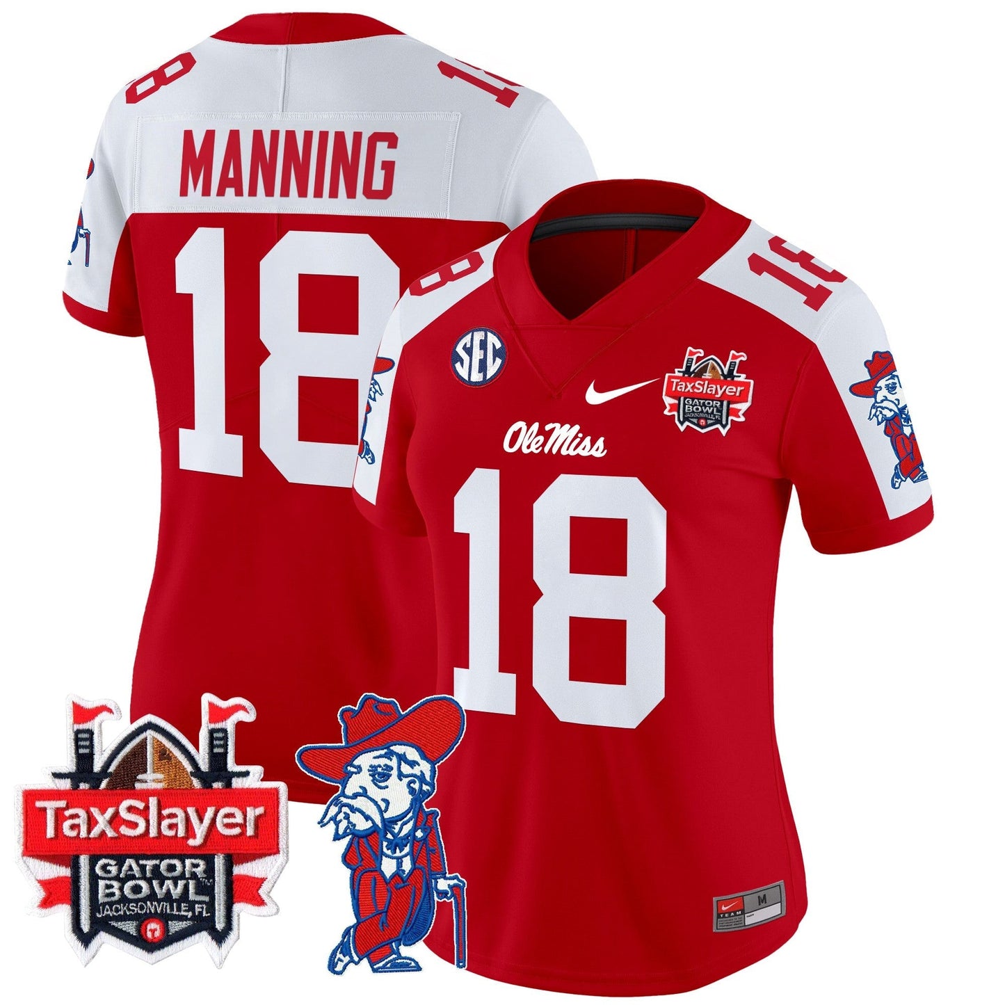 Women's Ole Miss Rebels 2025 Gator Bowl Patch Vapor Limited Jersey - All Stitched