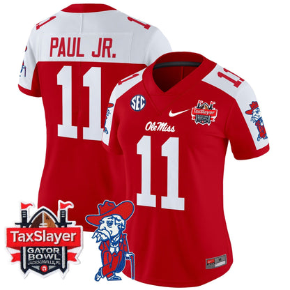 Women's Ole Miss Rebels 2025 Gator Bowl Patch Vapor Limited Jersey - All Stitched