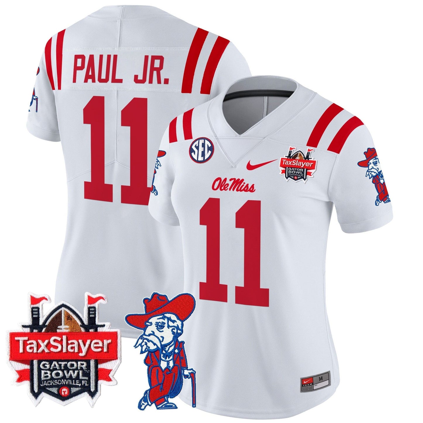 Women's Ole Miss Rebels 2025 Gator Bowl Patch Vapor Limited Jersey - All Stitched