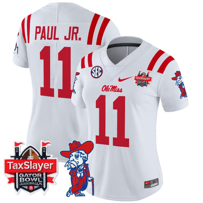 Women's Ole Miss Rebels 2025 Gator Bowl Patch Vapor Limited Jersey - All Stitched