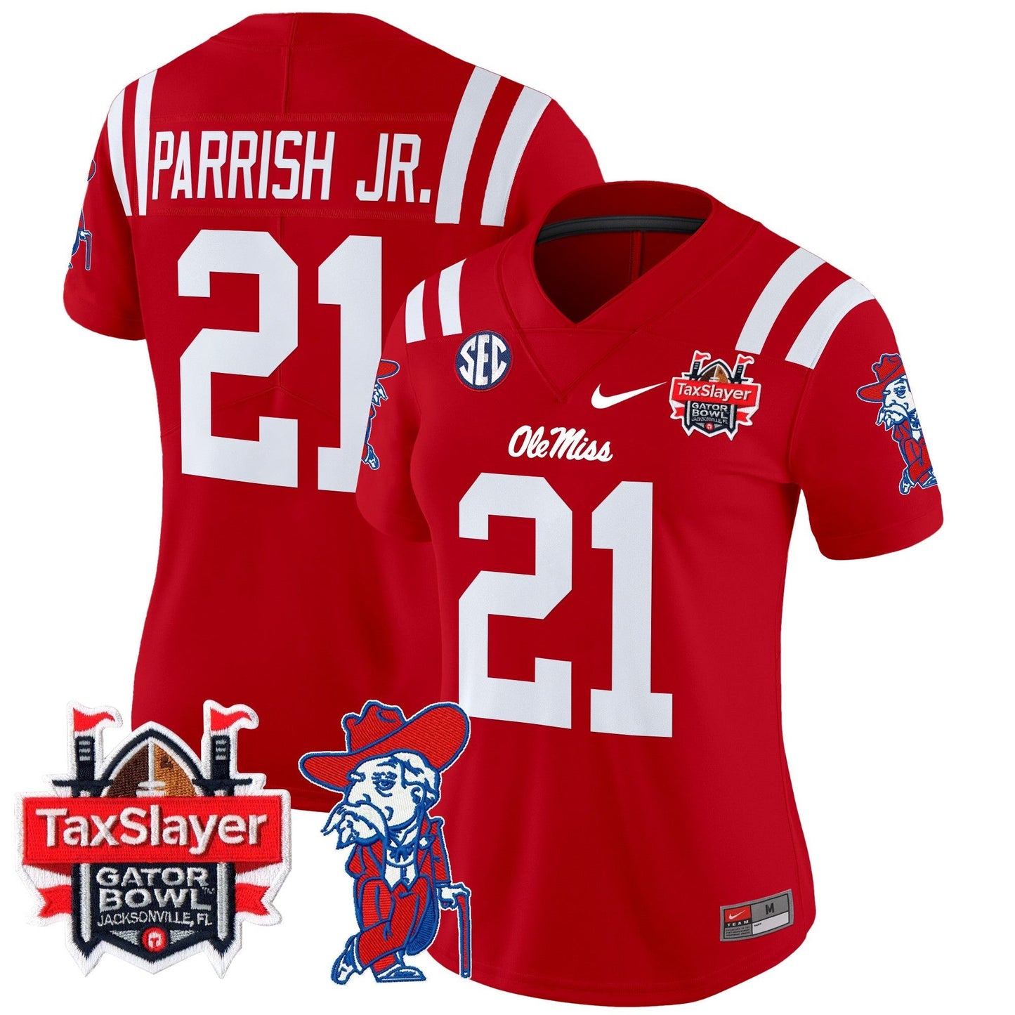 Women's Ole Miss Rebels 2025 Gator Bowl Patch Vapor Limited Jersey - All Stitched
