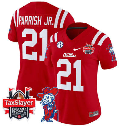 Women's Ole Miss Rebels 2025 Gator Bowl Patch Vapor Limited Jersey - All Stitched