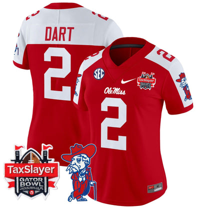 Women's Ole Miss Rebels 2025 Gator Bowl Patch Vapor Limited Jersey - All Stitched