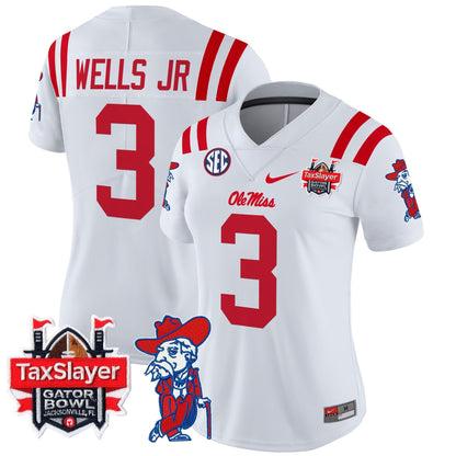 Women's Ole Miss Rebels 2025 Gator Bowl Patch Vapor Limited Jersey - All Stitched